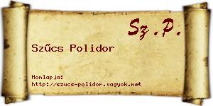 Szűcs Polidor névjegykártya